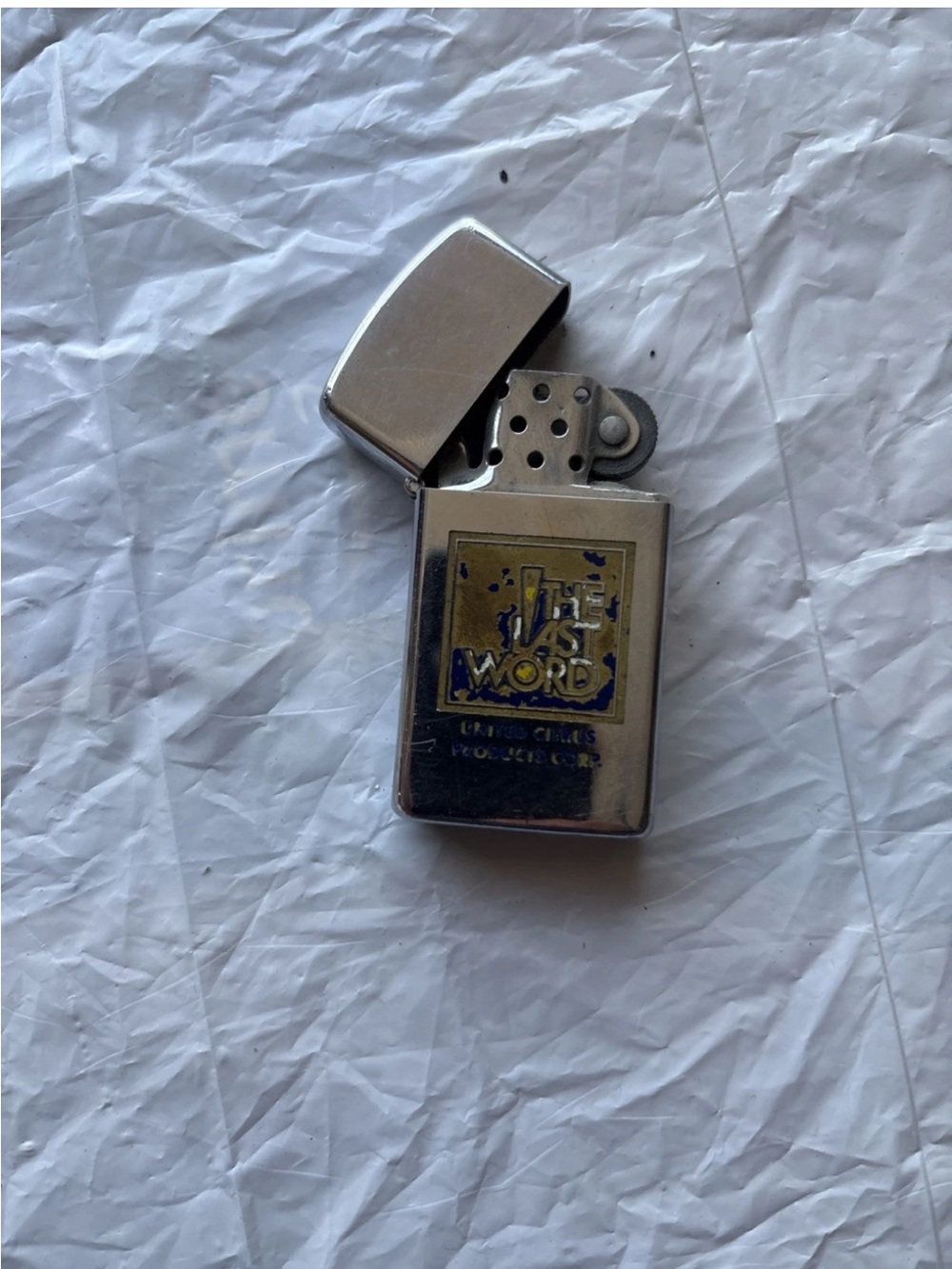 Zippo Vintage The Last Word Metal Flip-Top Lighter - Silver-